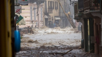 Il centro di Garessio (CN) devastato dall&#039;alluvione nel novembre 2016 - Foto arch. Comune di Garessio