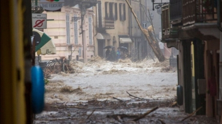 Il centro di Garessio (CN) devastato dall'alluvione nel novembre 2016