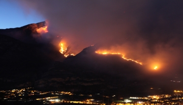 Incendio nel SIC Oasi Xerotermiche della Bassa Val Susa - Foto di L. Giunti