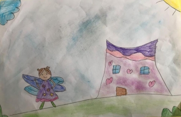 La casa nel bosco fatato | Disegno di Caterina (7 anni)