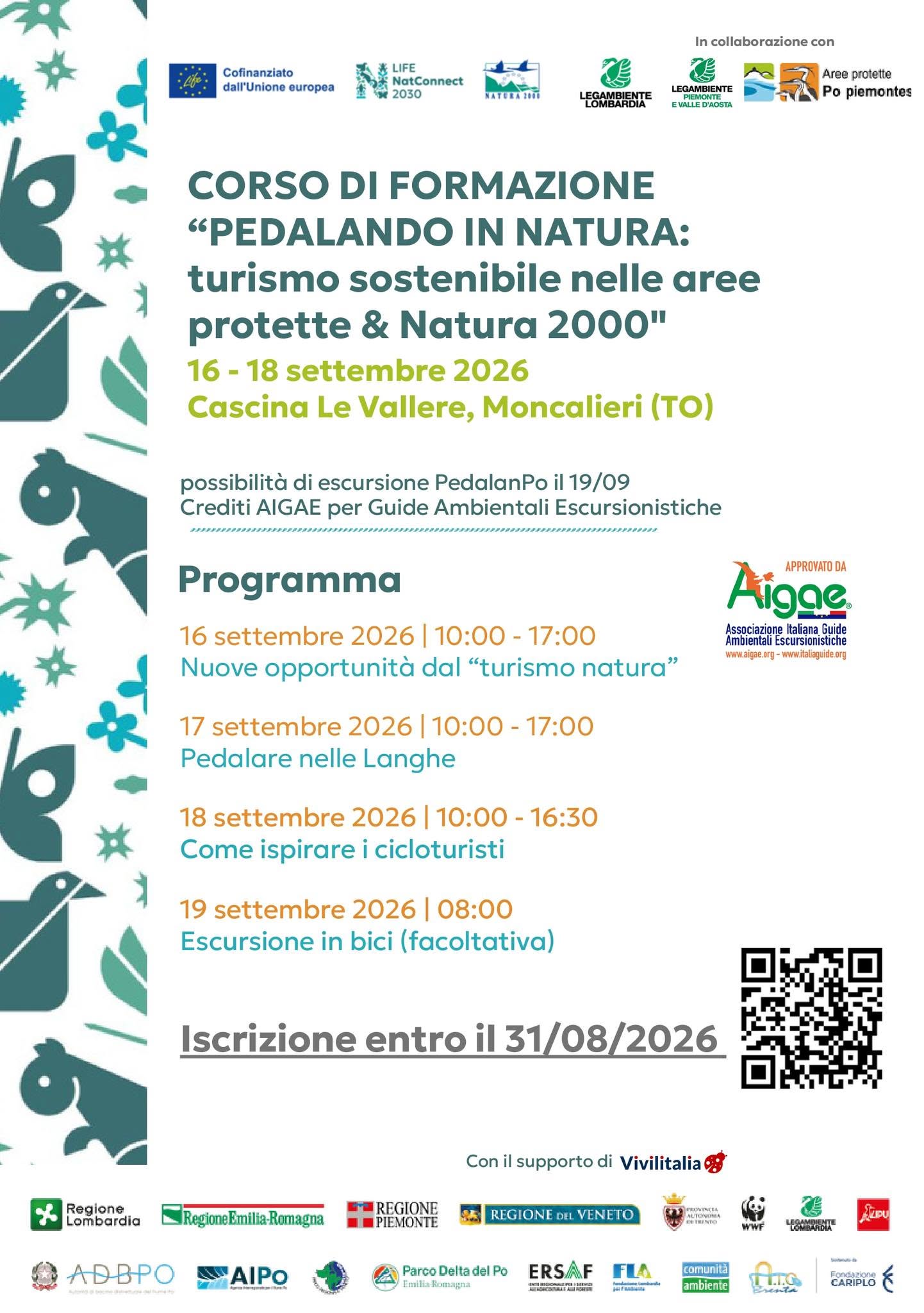 Corso di formazione | Pedalando in natura | Turismo sostenibile nelle aree protette e nei siti Natura 2000