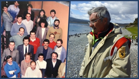 Sulla sinistra, una foto storica degli ex Direttori e Direttrici dei parchi piemontesi. Gianni Boscolo &egrave; in basso, sulla sx, con la maglia blu  