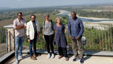 Da sx: Castelli (Sindaco Verrua Savoia), Abbinante e Sarzotti (Presidente e Direttrice Parco del Po piemontese), Maldera (ONG Bambini nel Deserto) e Kant&egrave; (Direttore Parco del Djoudj) - Foto S. Costa