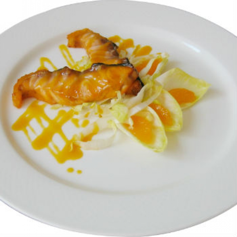 Trancetti di storione al mandarino