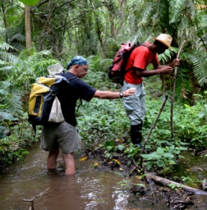 Franco Andreone durante una sua spedizione in Madagascar