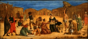 La raccolta della manna di Ercole de' Roberti,1490-1500 circa - Wikimedia Commons                             