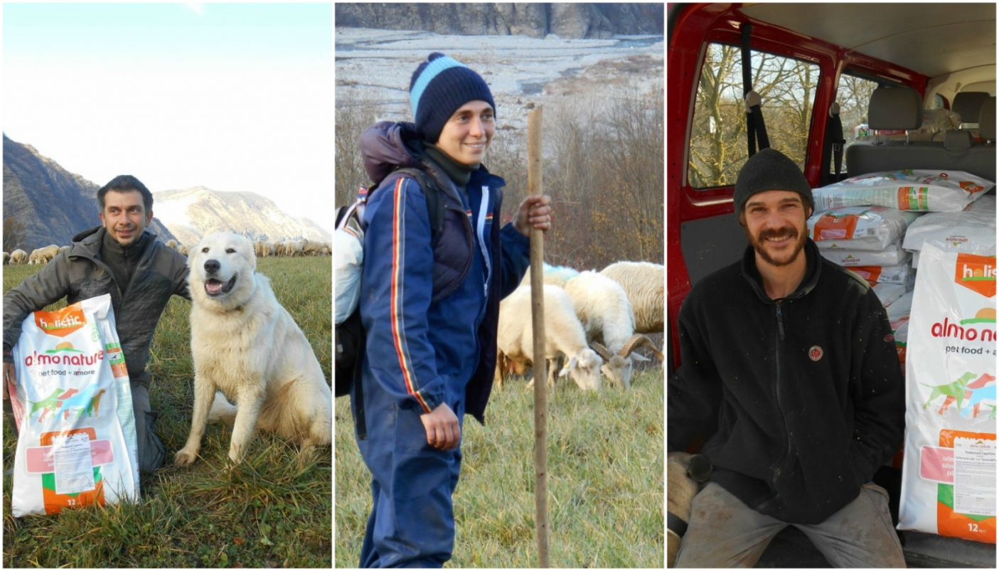 Nella foto, da sinistra: Matteo Beccutti con India, Erika Bruzzese, Andrea Signori  (arc. Ente parco)