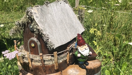 Uno gnomo e la sua casetta incontrati sul percorso (foto di A. Paolini)