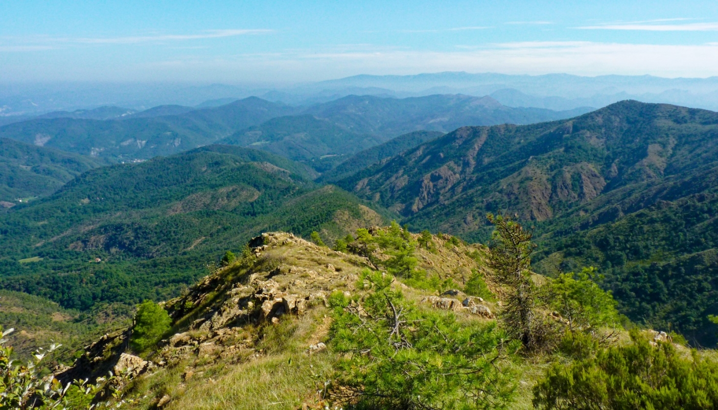 Il panorama salendo dal Passo della Dagliola al Monte Tobbio 