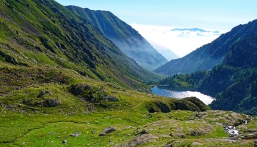 Il Lago Sottano della Sella dall'alto 